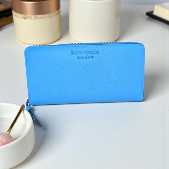Kate Spade Cameron Monotone Large Continental Wallet Oceanside (New) - Picture 1 of 10